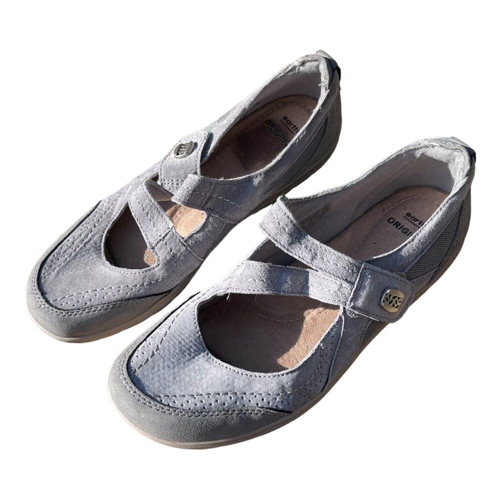 EARTH Origins Rapid Troy Sneaker Mary Jane Sz 8.5 Comfort Shoes Blue Gray EUC